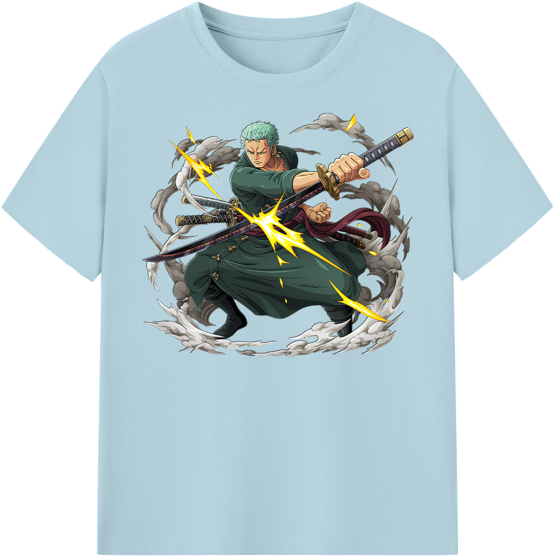 ワンピース ロロノア・ゾロ ONE PIECE Roronoa Zoro 綿100％半袖Tシャツ（フロントプリント）